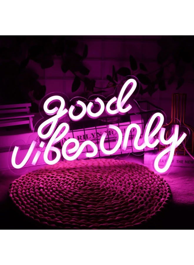 JFLLamp Good vibes Only neon signs LED Neon Lights wall decoration neon lights for bedroom, Neon Wall Sign Decorative light for Bedroom, Game Room, Hotel, Bar, Birthday Party（Pink） - Image 1