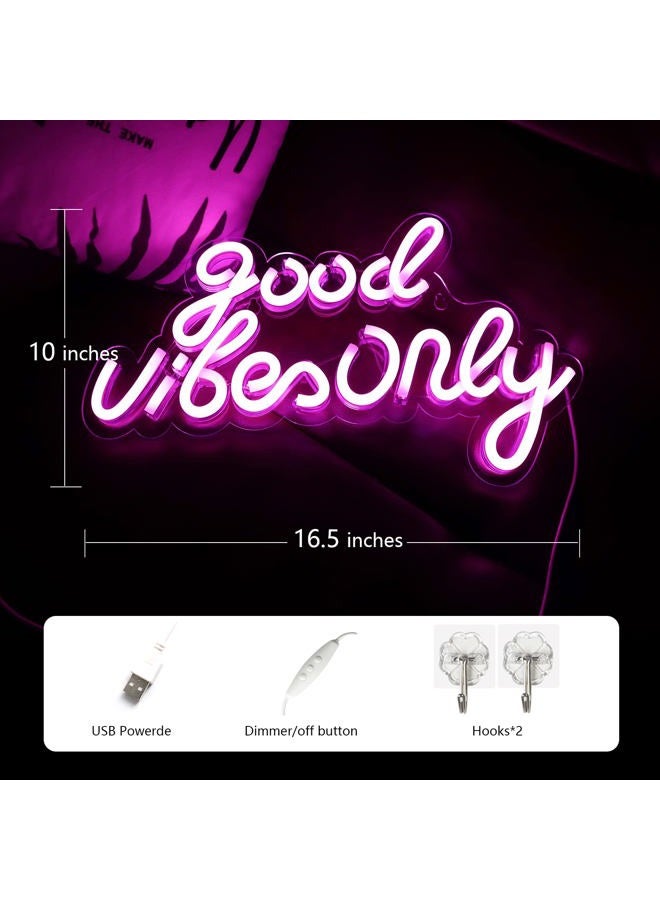 JFLLamp Good vibes Only neon signs LED Neon Lights wall decoration neon lights for bedroom, Neon Wall Sign Decorative light for Bedroom, Game Room, Hotel, Bar, Birthday Party（Pink） - Image 3