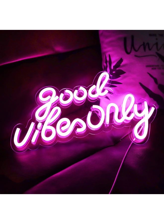 JFLLamp Good vibes Only neon signs LED Neon Lights wall decoration neon lights for bedroom, Neon Wall Sign Decorative light for Bedroom, Game Room, Hotel, Bar, Birthday Party（Pink） - Image 2