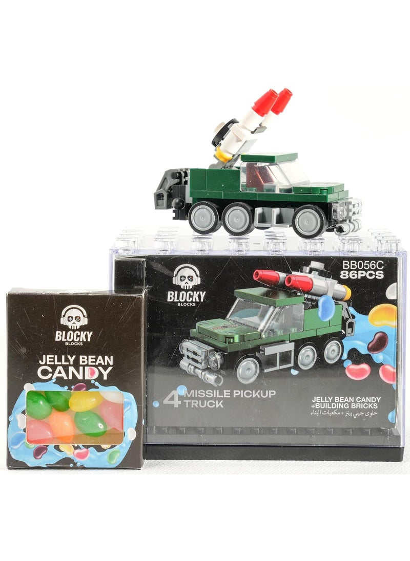 Blocky Blocks - Building bricks toy with jelly beans candy (04 Pick up Truck) - Image 1