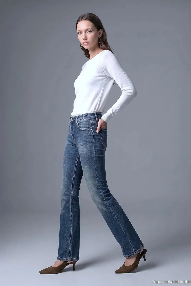 Dilvin Mid Blue Denim DILVIN Women's Jeans for Women | Best Price UAE