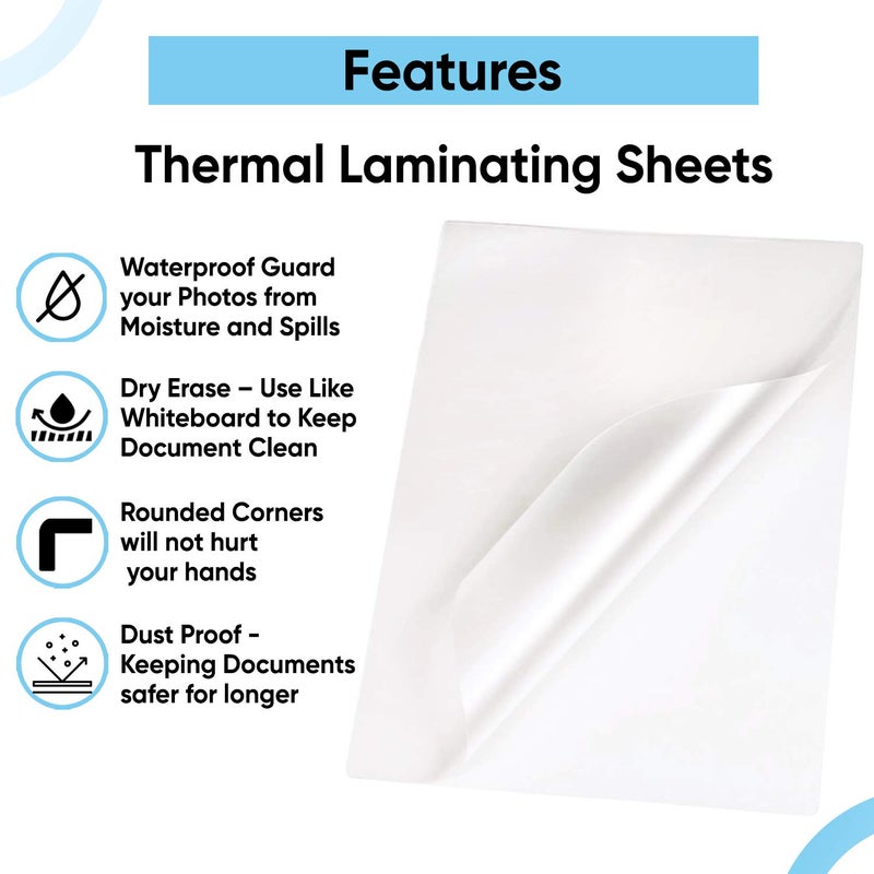 POLYCROM Store Korean (A4 Size) Lamination Pouch Clear Glossy Thermal Transparent Waterproof 100 Sheets (Home & Office) 125 Microns - Image 3