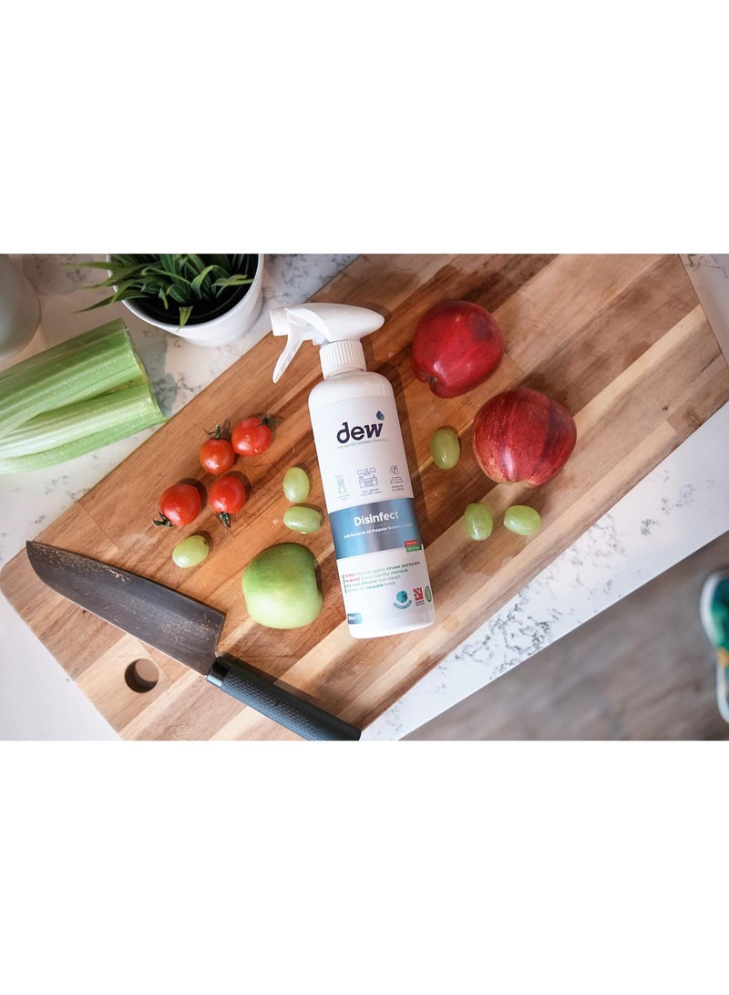 Dew Dew Disinfect 500ml Anti-Bacterial All Purpose Surface Sanitiser Safer Alternative to Bleach 100% Natural & Non Toxic No Alchohol Fragrance Free Suitable for all surfaces  - Image 2