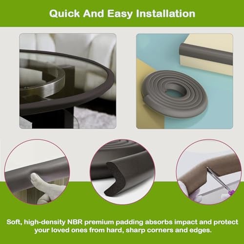 Safe-O-Kid® (Set of 1), Soft Cushioned 6.4 Ft / 2 Mtr Long Edge Guard with Strong 3M Adhesive, Safety for Sharp Edges for Babies- Black - Image 3