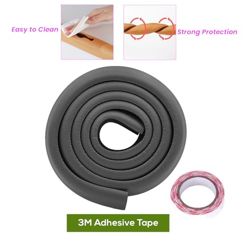 Safe-O-Kid® (Set of 1), Soft Cushioned 6.4 Ft / 2 Mtr Long Edge Guard with Strong 3M Adhesive, Safety for Sharp Edges for Babies- Black - Image 2