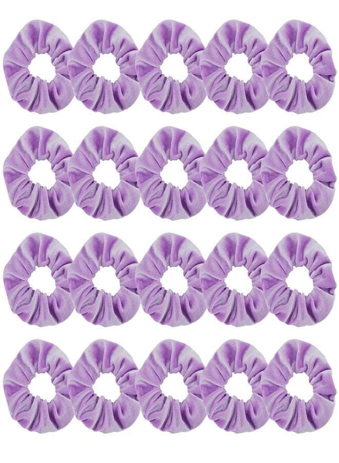 Didder 20 Pcs Light Purple Velvet Scrunchies, Soft Hair Ties for Women Girls, Hair Accessories - Image 1