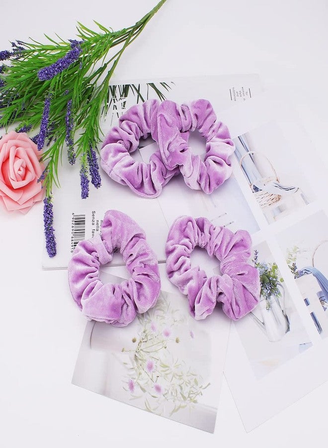 Didder 20 Pcs Light Purple Velvet Scrunchies, Soft Hair Ties for Women Girls, Hair Accessories - Image 4