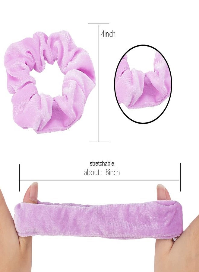 Didder 20 Pcs Light Purple Velvet Scrunchies, Soft Hair Ties for Women Girls, Hair Accessories - Image 2