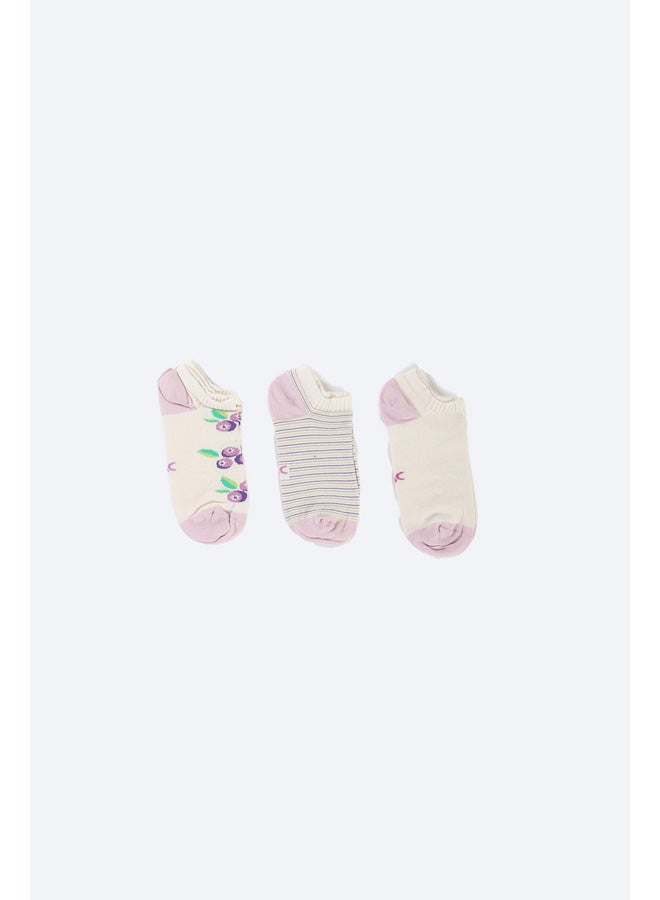 Carina Cotton Ankle Socks - 3 Pairs - Image 2