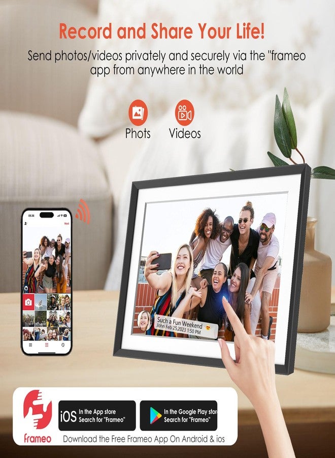 ICONLINK 10.1" WiFi Digital Frame - 1280x800 HD IPS Touch, 32GB, Auto-Rotate, Wall Mount - Instant Sharing & Smart Slideshow via App - Gift for Mom/Dad/Weddings/Birthday - Image 2
