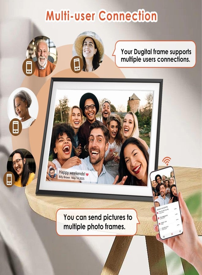 ICONLINK 10.1" WiFi Digital Frame - 1280x800 HD IPS Touch, 32GB, Auto-Rotate, Wall Mount - Instant Sharing & Smart Slideshow via App - Gift for Mom/Dad/Weddings/Birthday - Image 5