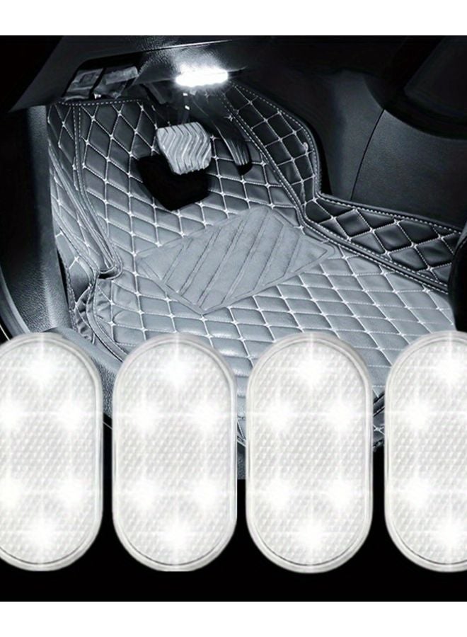 4pcs White LED Car Roof Lights Magnetic USB Rechargeable Starry Design - Image 3