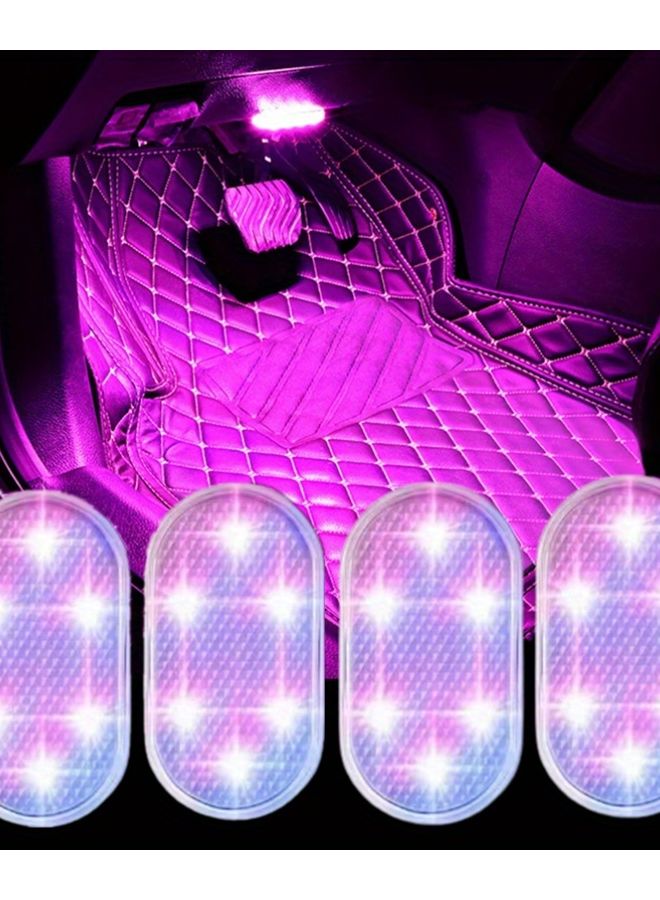 4pcs White LED Car Roof Lights Magnetic USB Rechargeable Starry Design - Image 5