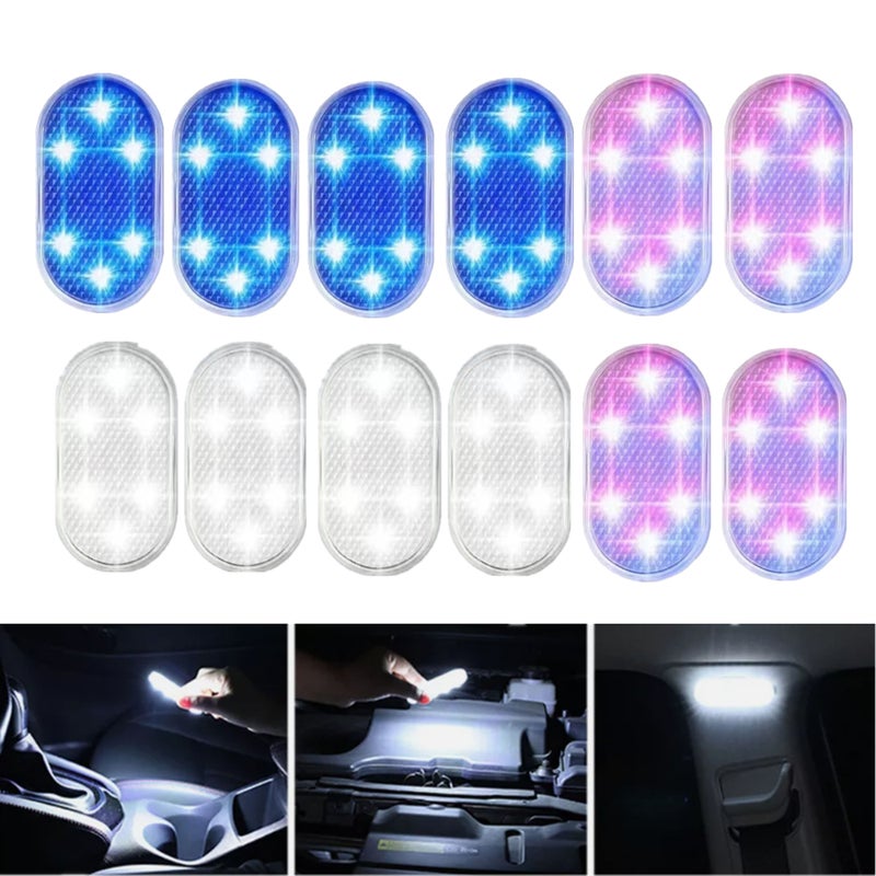 4pcs White LED Car Roof Lights Magnetic USB Rechargeable Starry Design - Image 2