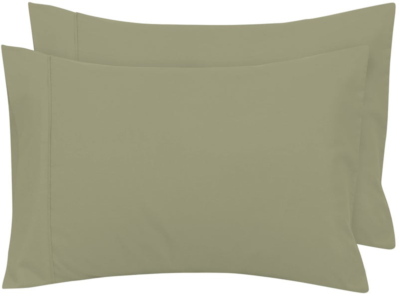 Royale Linens Queen Pillowcase Set of 2  Bed Pillow Cover  20 x 30  Sage Green Pillowcases  1800 Brushed Microfiber Wrinkle  Fade Resistant  Soft  Cozy Queen Size Pillow Case Queen Sage