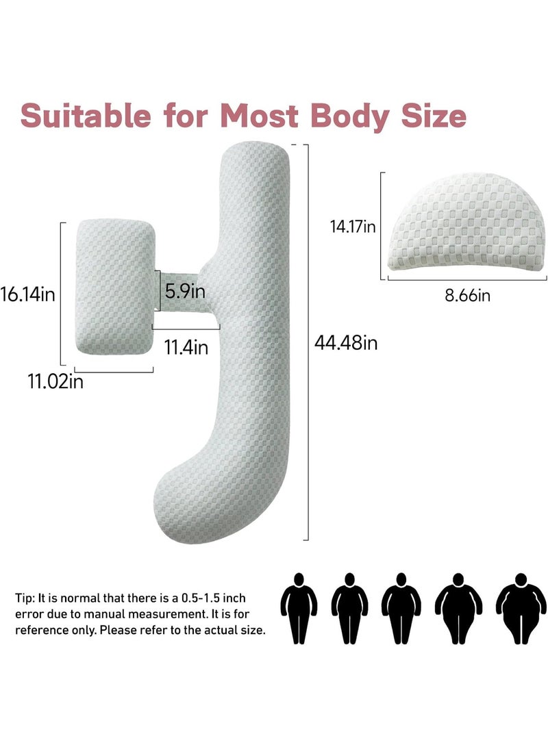 Full Body Pregnancy Pillow with Adjustable Detachable Cover, Maternity Support Pillow for Back, Belly, Hips and Legs, Comfortable Sleep Support Cushion - Image 1