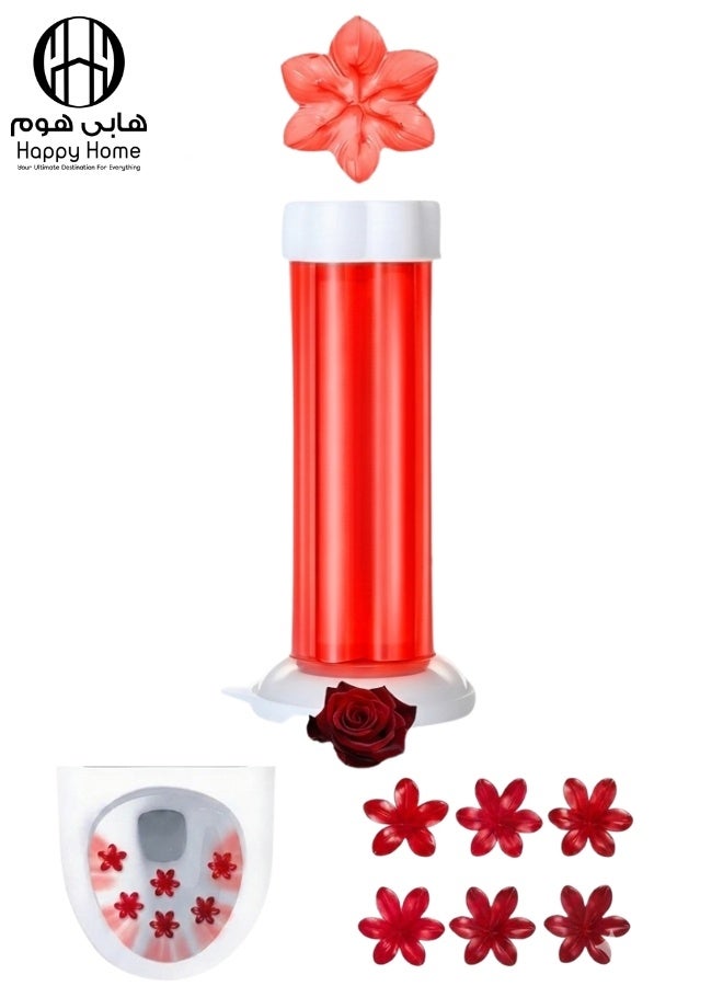 Happy Home Floral scented toilet gel cleaner, 120ml. A descaler and odor remover for a clean bathroom. Long-lasting freshness. Easy to use. 12 flower gels per bottle. The smell of roses - Image 1