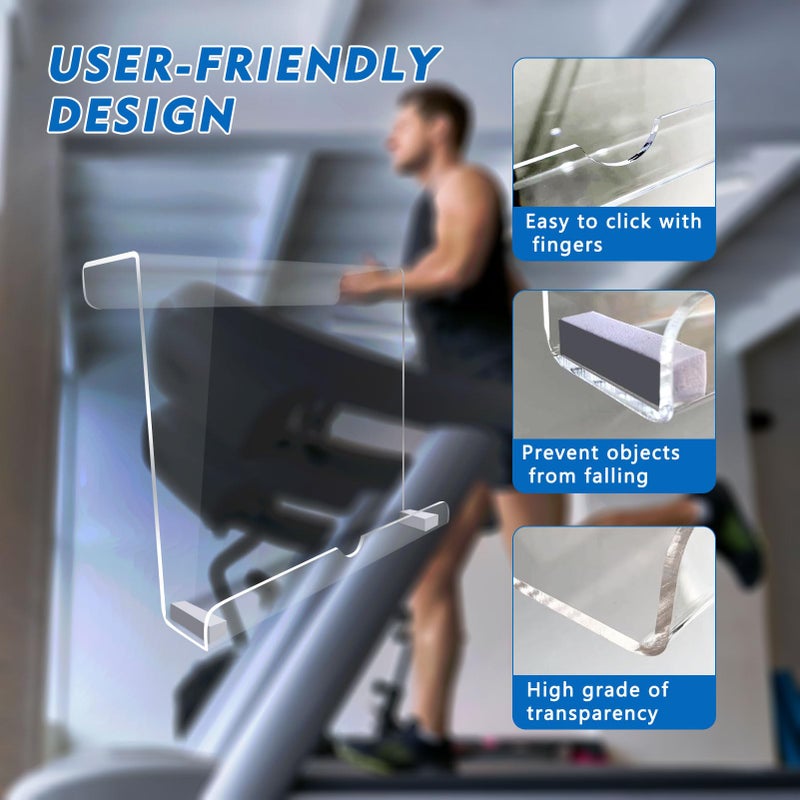 Qsxou Treadmill Tablet Holder, Exercise Bike Reading Stand,Acrylic Book Holder, Clear Acrylic Stand for Tablet, Magazines and Booksï¼ˆ8.5 * 9.5 * 2.8 Inches - Image 5