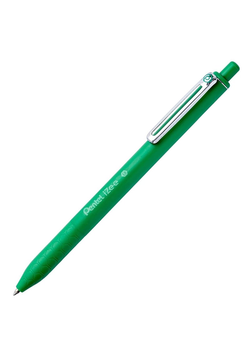 Pentel 4-Piece Izee Retractable Ballpoint Pen 1.0mm Tip Green Ink - Image 2