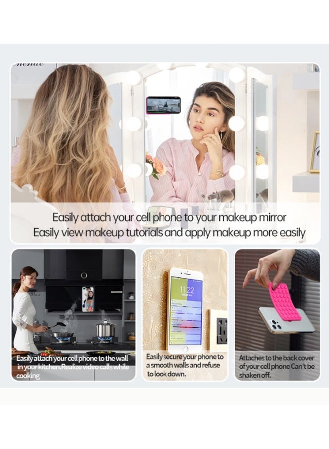 Generic 4 Pcs Silicone Suction Cup Phone Case Holder, Smartphone Silicone Adhesive Phone Accessories, Hands-Free Mirror Shower Selfie Phone Holder, (Clear)  - Image 3