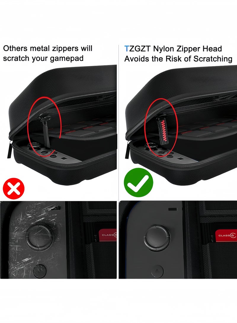 اعاره حقيبة حمل كبيرة السعة من GAMES Switch 2 لجهاز Nintendo Switch 2 (2025)، حقيبة سفر صلبة محمولة من البولي يوريثان مع جيوب للملحقات وبطاقات الألعاب، حقيبة حماية رفيعة لجهاز Switch 2 تتسع لـ 10 - Image 3