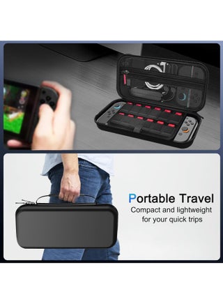 GAMES Switch 2 Large Capacity Carrying Case for Nintendo Switch 2 (2025), Portable PU Hard Travel Case with Pockets for Accessories and Game Cards, Slim Protective Bag for Switch 2 Holds 10 - view 4