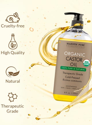 Organic Castor Oil | 473 ML Large | Cold Pressed & 100% Pure | Hexane Free | Stimulate Growth for Hair, Eyelashes, Eyebrows, Nails | Moisturizing & Nourishing | Body, Hair & Carrier Oil | - view 5