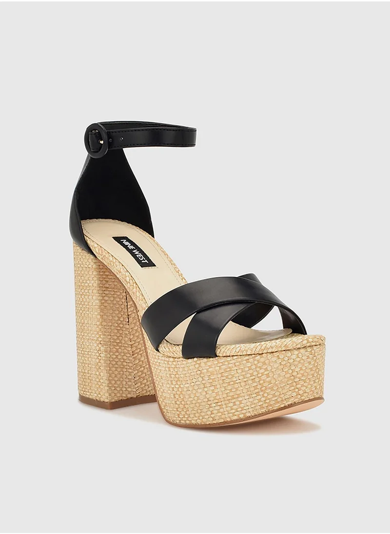 ناين ويست High Heel Ankle Strap Wedge Sandal