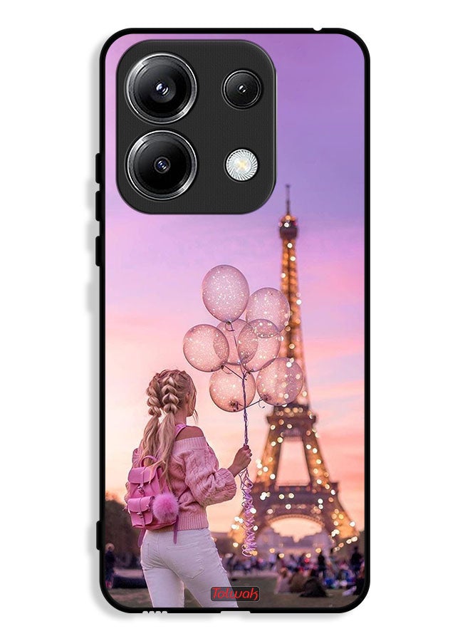 Tolwak Xiaomi Poco M6 Pro 4G Protective Case Cover Girl Holding Balloons - Image 1