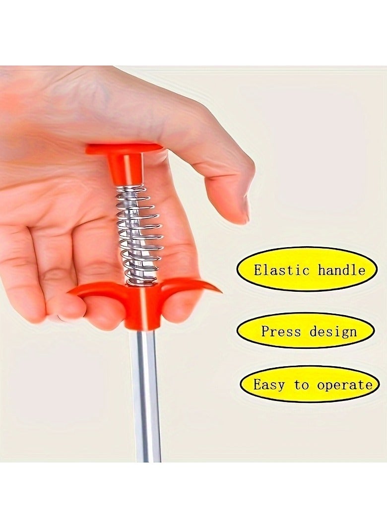 Multi-Functional Metal Plumbing Snake, Flexible Wire Pipe Cleaner with Four-Claw Design, Bendable Drain Clog Remover for Kitchen Sink, Bathroom Toilet, Wash Basin Pipes, Easy Operation with Elastic Handle - Image 3