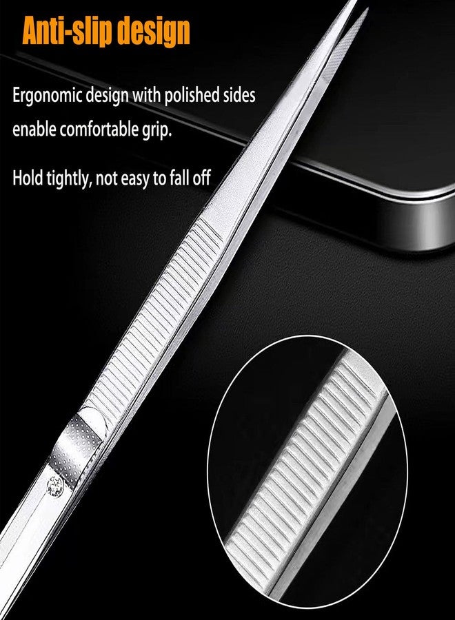 OULIGET Adjustable Slide Lock Nail Art Tweezers Set,Precision Rhinestone Jewel Craft Tweezers, Anti Static Locking Tweezers for DIY Nail Stickers Nail Art,2 Pieces - Image 5