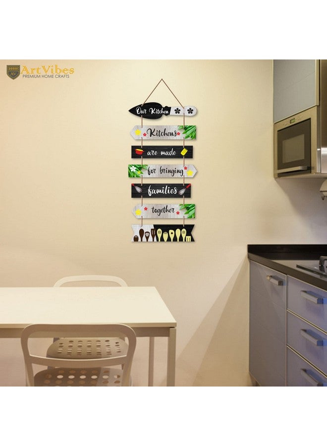 آرتفيب تعليقة حائط خشبية من Artvibes لديكور المنزل | قطعة ديكور للمطبخ | هدايا | تعليقة حائط خشبية من MDF للديكور | عمل فني حديث (WH_7006N)، مجموعة من 7 قطع - Image 4