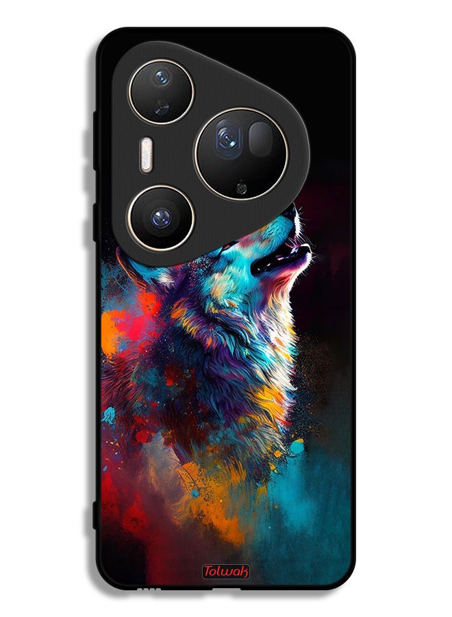 Tolwak Huawei Pura 80 Ultra Protective Case Cover Wolf Colorful Art - Image 1