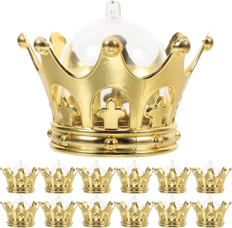 Beavorty 36pcs Gold Tiara-shaped Candy Boxes Plastic Party Favor Containers for Wedding Birthday Anniversary Chocolate Packaging Box Princess Candy Holders - Image 1