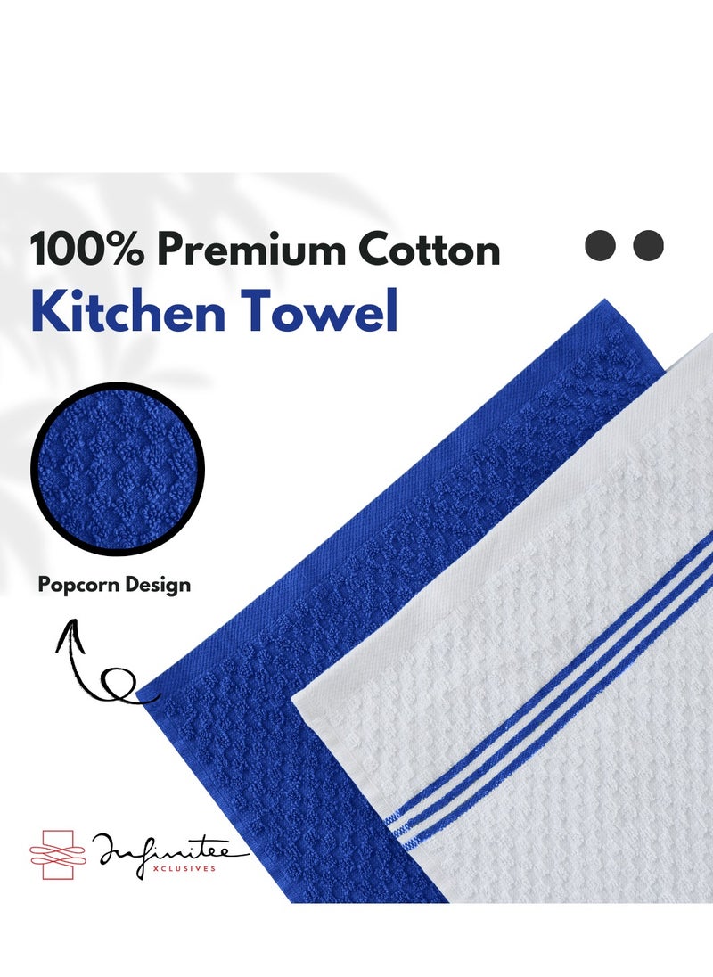 Infinitee Xclusives Premium Kitchen Towels – Pack of 6, 100% Cotton 15 X 25 inches Absorbent Dish Towels - 425 GSM Tea Towel, Terry Kitchen Dishcloth Towels- Blue Dish Cloth for Household Cleaning by Infinitee Xclusives  - Image 4