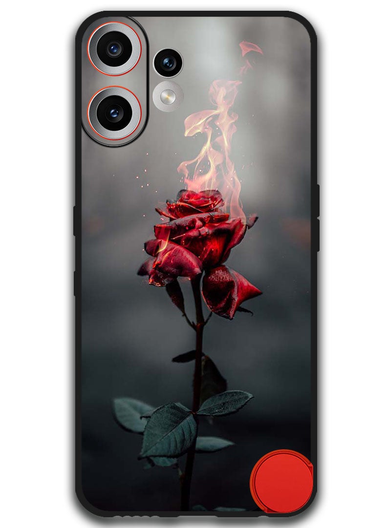 Theodor Case Compatible with Nothing CMF Phone 2 Pro 6.77 Inch Protection Shockproof Bumper Cover Burning Red Rose - Image 1
