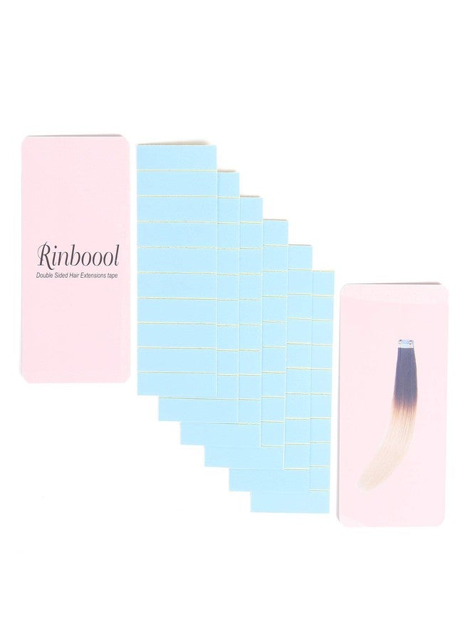 رينبوول شرائط لاصقة لوصلات الشعر من رينبول، 60 قطعة، ذات وجهين، لاستبدال وصلات الشعر اللاصقة (أزرق) - Image 1