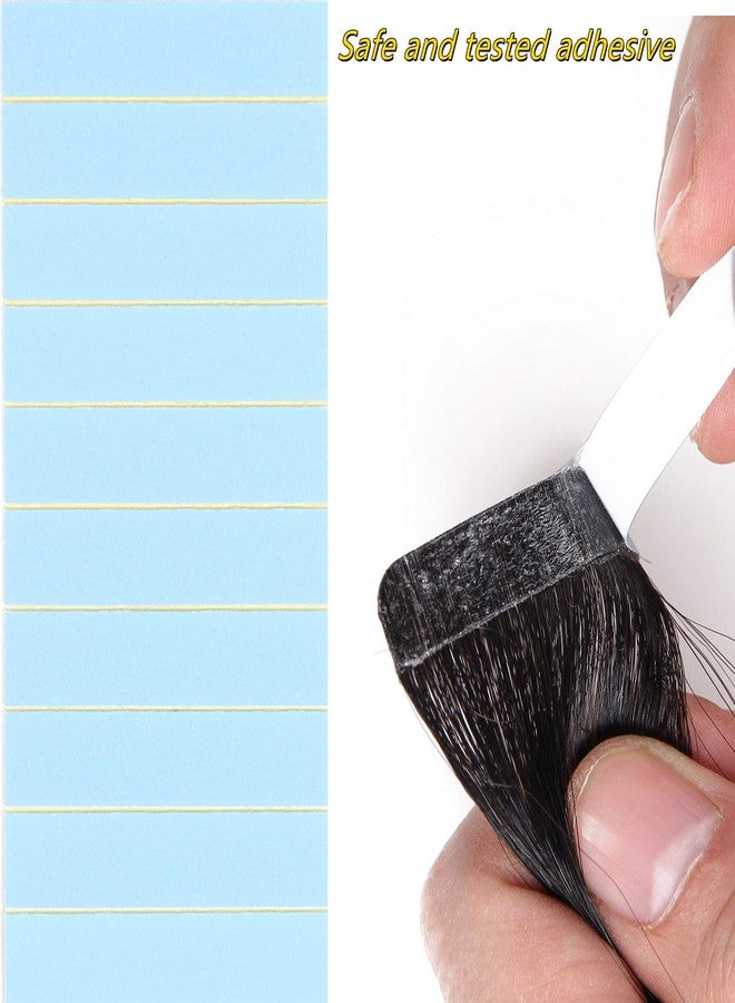 رينبوول شرائط لاصقة لوصلات الشعر من رينبول، 60 قطعة، ذات وجهين، لاستبدال وصلات الشعر اللاصقة (أزرق) - Image 2