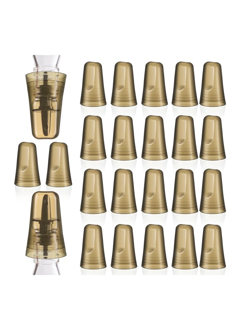 SYOSI 24 Pcs Pour Spout Caps, Universal Plastic Bottle Spout Dust Caps, Bottle Caps Translucent Plastic Dust Caps - 1.77×2.95 inches - Image 1