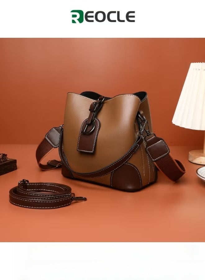 Women's Leather Crossbody Bags Tote Handbag Satchel Shoulder Bag with Adjustable Strap & Large Capacity Trendy Commute Crossbody Bags