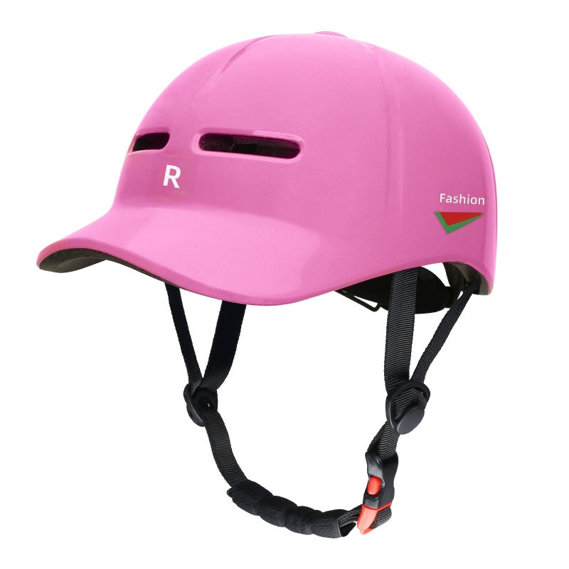 In-Mold Urban Bike Helmet – One-Piece Molded Lightweight Casual Cycling Helmet with Baseball Brim, Ventilated EPS Foam for E-Bike, Scooter, Skateboarding & Roller  Skating
