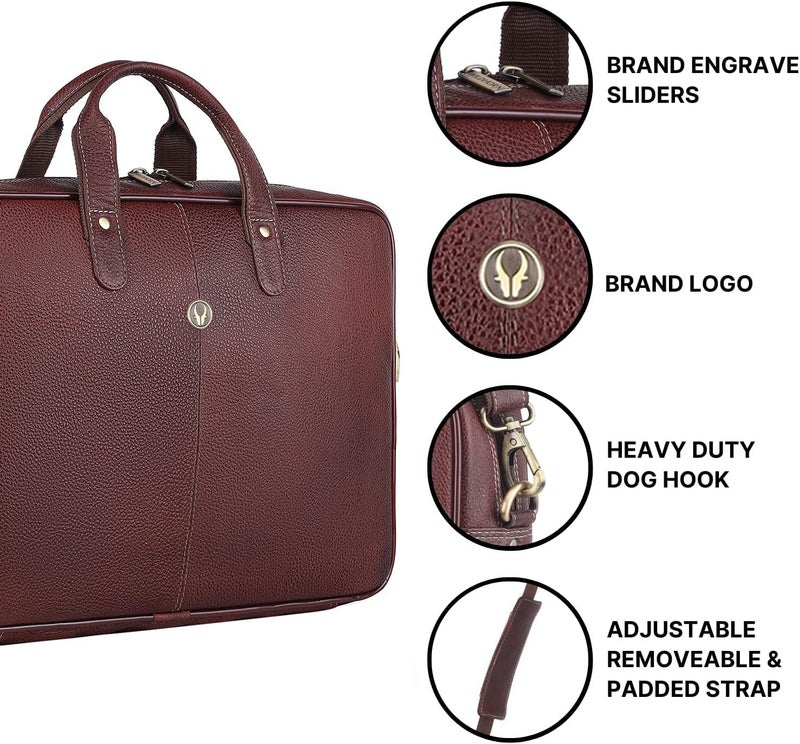 WildHorn mens WILDHORN Leather Laptop Messenger Bags for Men Laptop Bag - Image 5
