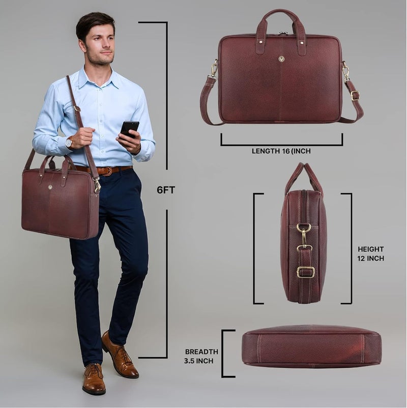 WildHorn mens WILDHORN Leather Laptop Messenger Bags for Men Laptop Bag - Image 2