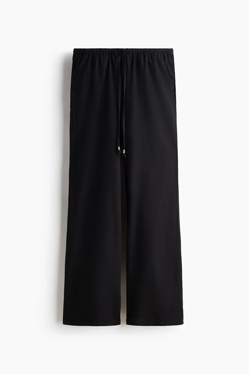 H&M  Linen-blend drawstring trousers for Women | Best Price UAE