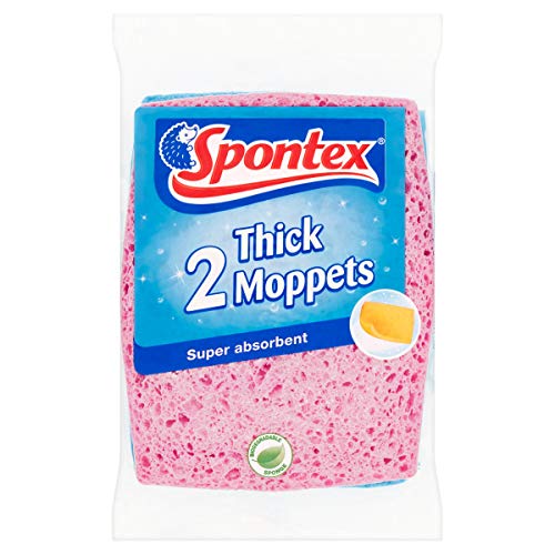 Spontex Thick Moppets, 6 Packs of 2 (Total 12 Sponges) - Image 2