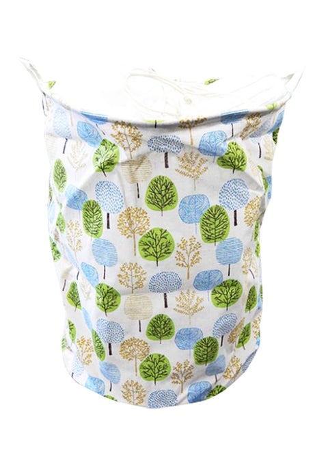 Laundry Hamper,Large Canvas Fabric Lightweight Storage Basket Toy Organizer Dirty Clothes Collapsible Waterproof for College Dorms, Children Bedroom,Bathroom (Round Leaf)