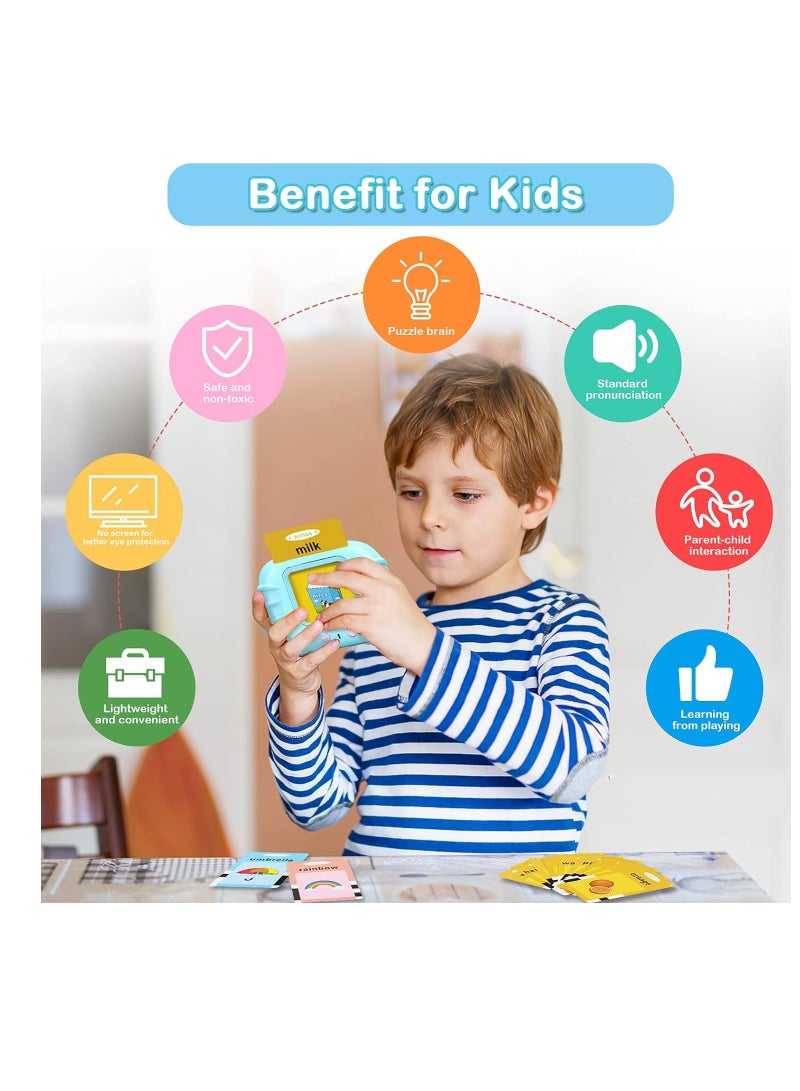 Top Color Kids Learning Toy, Audible Flash Cards for Listening, Reading and Writing for 1 2 3 4 5 6 Year Olds, Flash Card Machine with 112 Double-Sided Cards 224 Words, Pink Reader - Image 3
