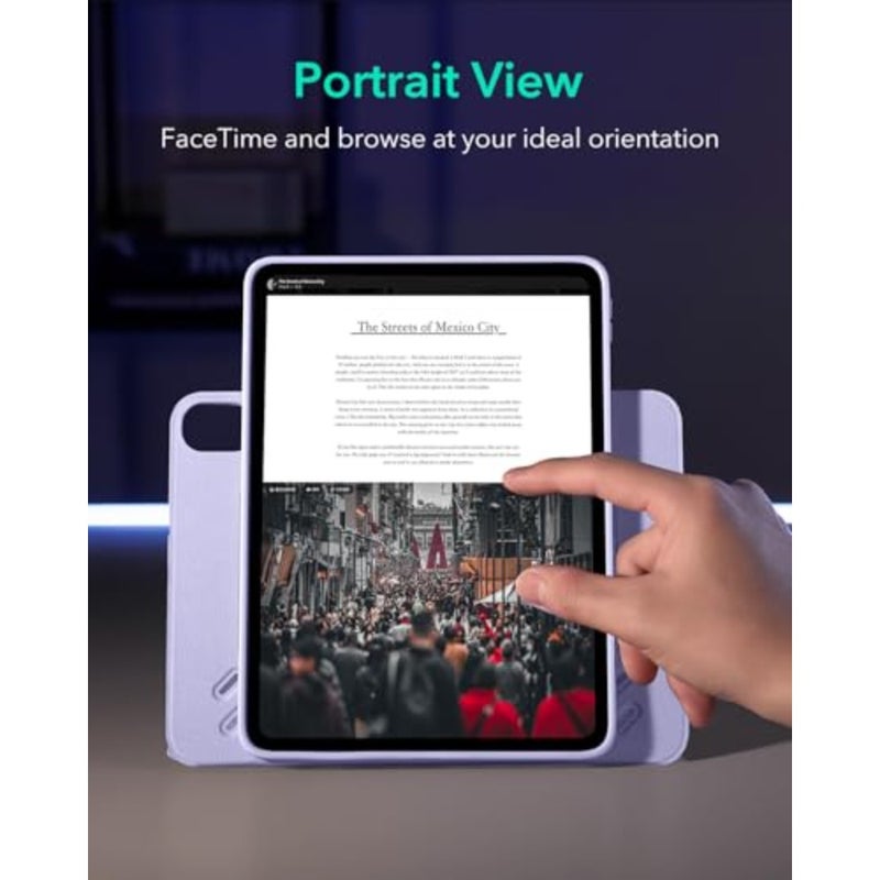 حافظة مغناطيسية لجهاز iPad Air 11 بوصة 2025 M3/M2 10.9 بوصة (7th/6th/5th/4th Gen، 20242020)، غطاء قابل للإزالة باللون الأرجواني الفاتح مع حامل 9 زوايا - Image 5