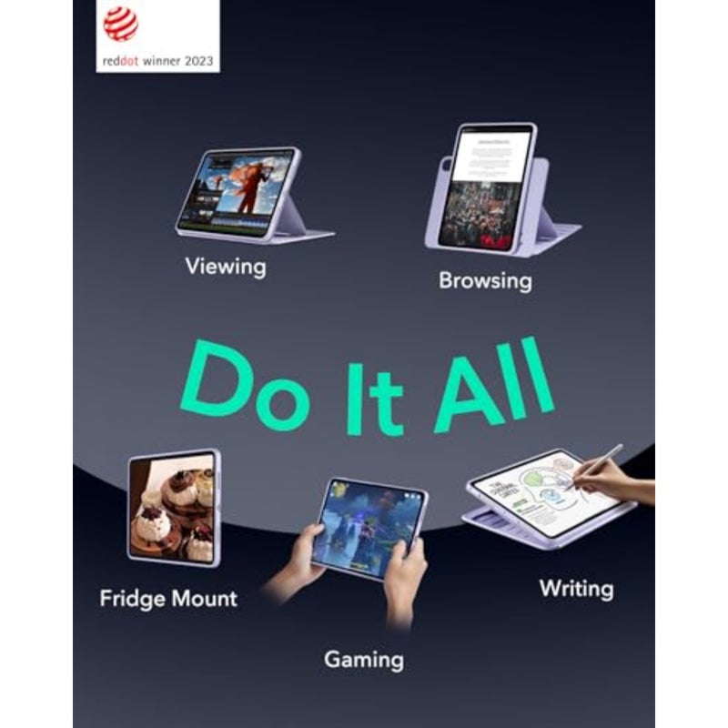 حافظة مغناطيسية لجهاز iPad Air 11 بوصة 2025 M3/M2 10.9 بوصة (7th/6th/5th/4th Gen، 20242020)، غطاء قابل للإزالة باللون الأرجواني الفاتح مع حامل 9 زوايا - Image 3