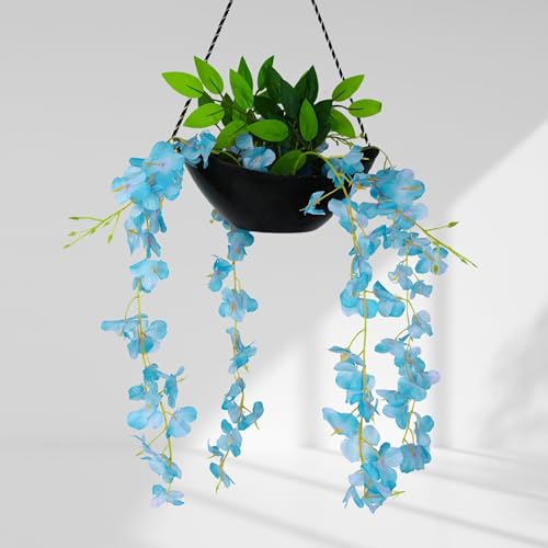 fancymart Plastic Artificial Wisteria Boat Hanging Pot (60Cm)-Ideal For Home Decor And Wall Hangings,Purple - Image 5